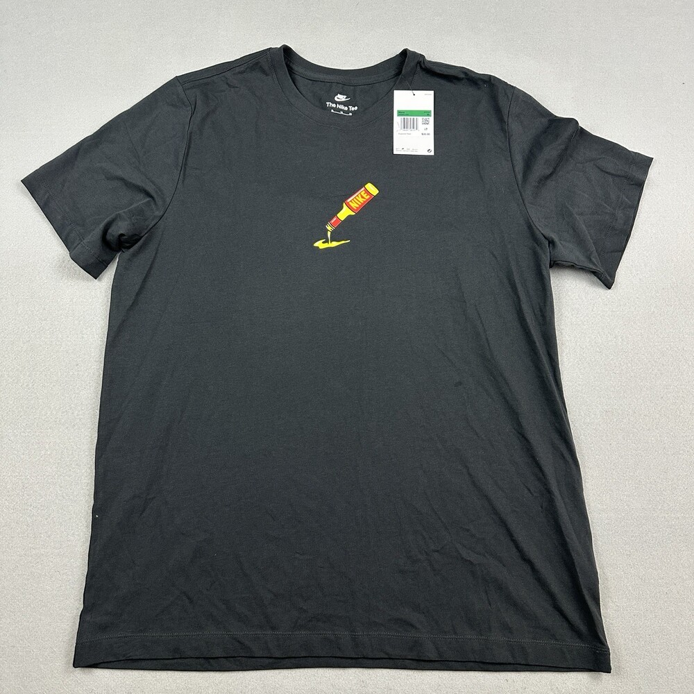 Nike Shirt Men Extra Large Black Sweet Heat Graphic Tee Saucy Soles Crew XL *